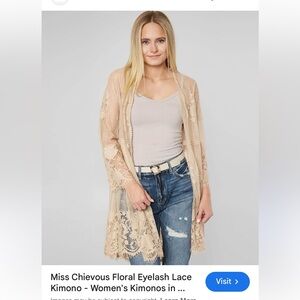 Floral Lace Kimono Cardigan by Miss Chievous.